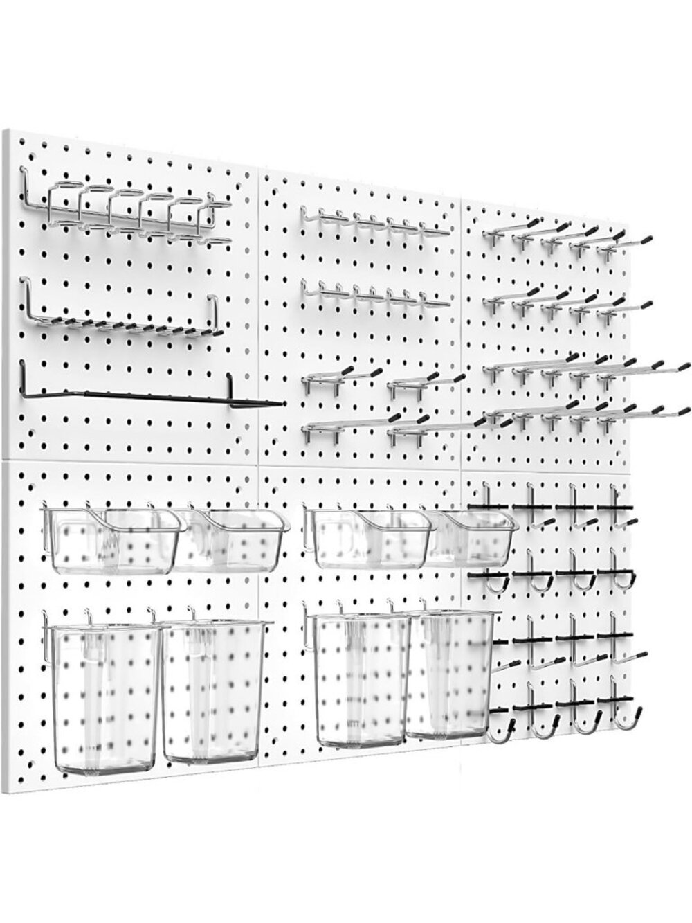 Versatile Pegboard Wall Organizer Kit with Hooks & Bins for Office & Craft